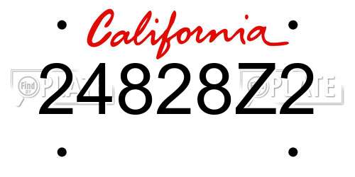 24828Z2 California License Plate