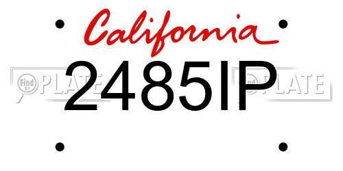 2485IP California License Plate