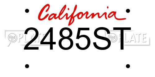 2485ST California License Plate