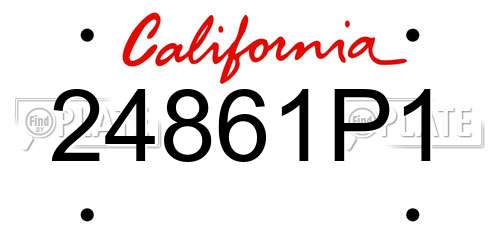24861P1 California License Plate