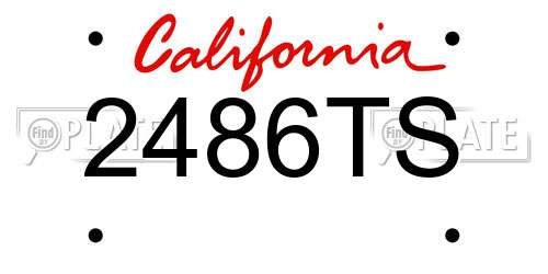 2486TS California License Plate