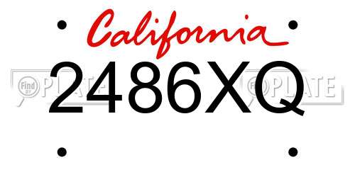2486XQ California License Plate