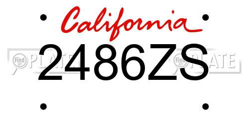 2486ZS California License Plate