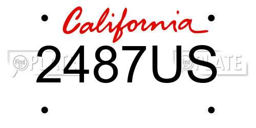 2487US California License Plate
