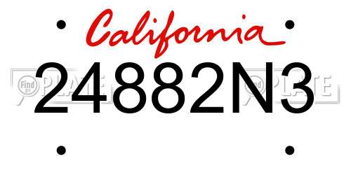 24882N3 California License Plate