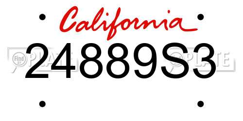 24889S3 California License Plate