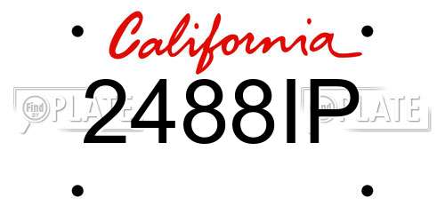 2488IP California License Plate