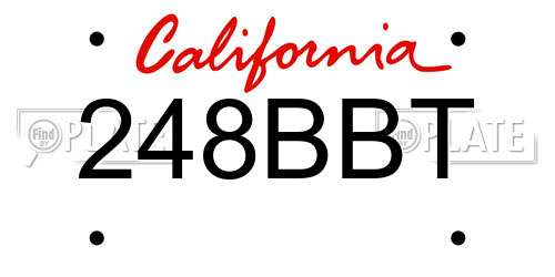 248BBT California License Plate
