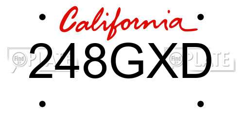 248GXD California License Plate