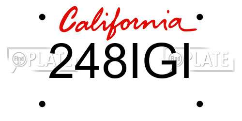 248IGI California License Plate