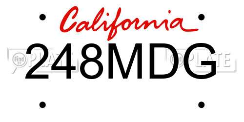 248MDG California License Plate