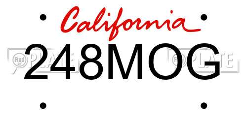 248MOG California License Plate