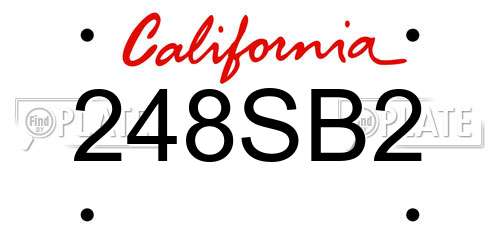 248SB2 California License Plate