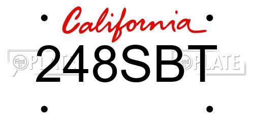 248SBT California License Plate