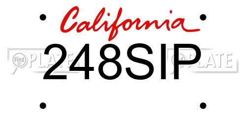 248SIP California License Plate