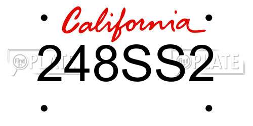248SS2 California License Plate