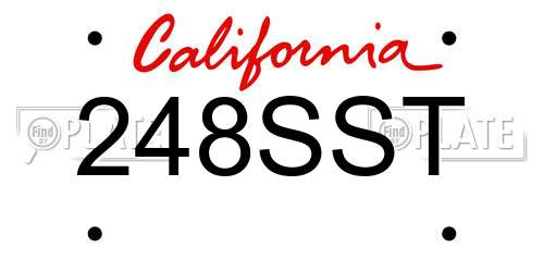 248SST California License Plate