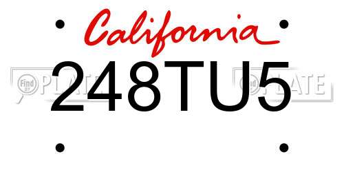 248TU5 California License Plate