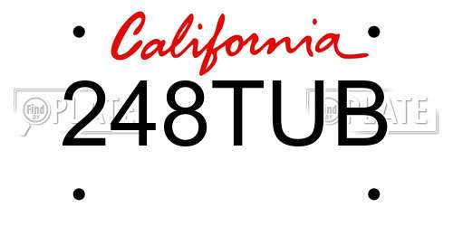 248TUB California License Plate