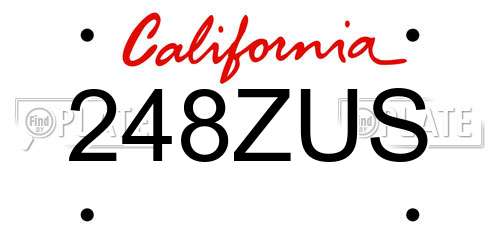 248ZUS California License Plate