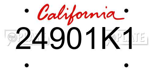 24901K1 California License Plate
