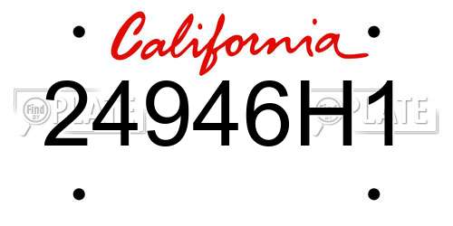 24946H1 California License Plate