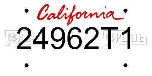 24962T1 California License Plate