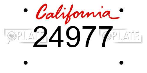 24977 California License Plate