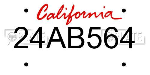 24AB564 California License Plate