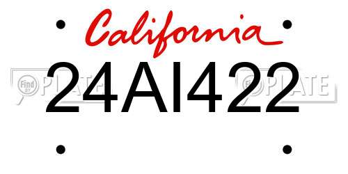 24AI422 California License Plate