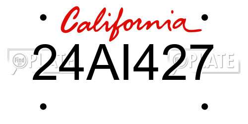24AI427 California License Plate