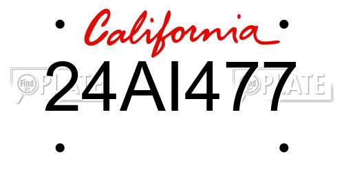 24AI477 California License Plate
