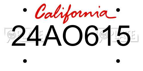 24AO615 California License Plate