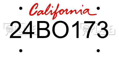 24BO173 California License Plate