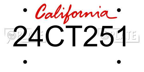 24CT251 California License Plate