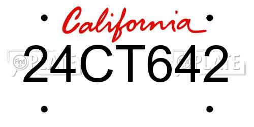24CT642 California License Plate