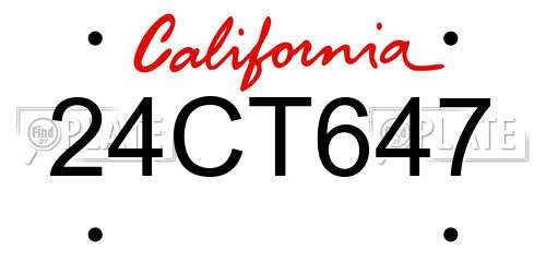 24CT647 California License Plate