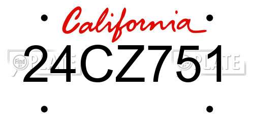 24CZ751 California License Plate