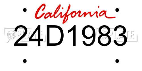 24D1983 California License Plate
