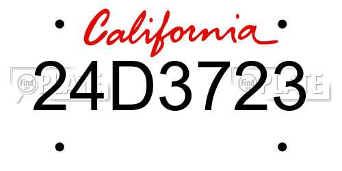 24D3723 California License Plate