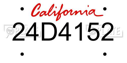 24D4152 California License Plate