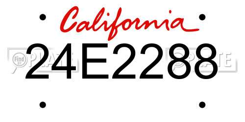 24E2288 California License Plate