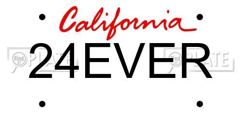 24EVER California License Plate
