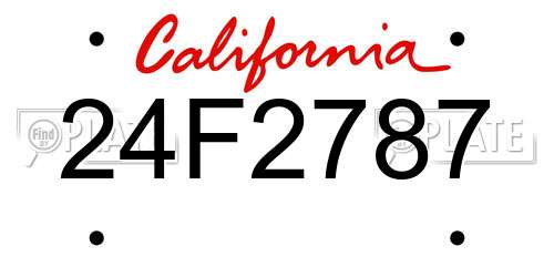 24F2787 California License Plate