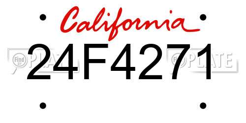24F4271 California License Plate