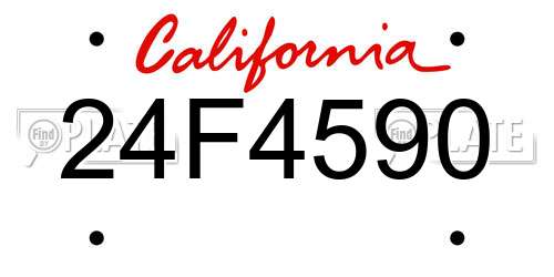 24F4590 California License Plate