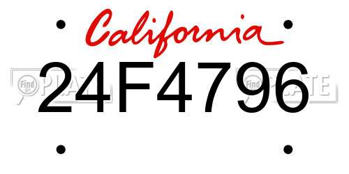 24F4796 California License Plate