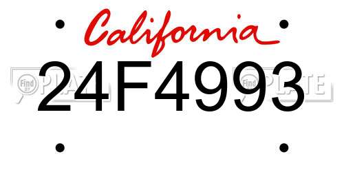 24F4993 California License Plate