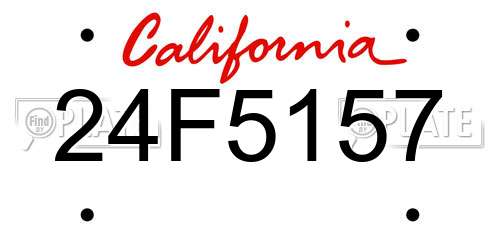 24F5157 California License Plate