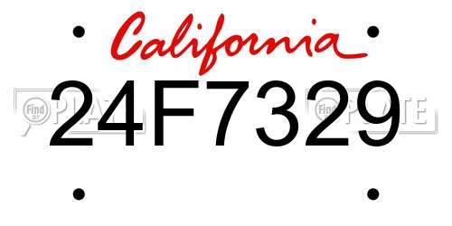 24F7329 California License Plate